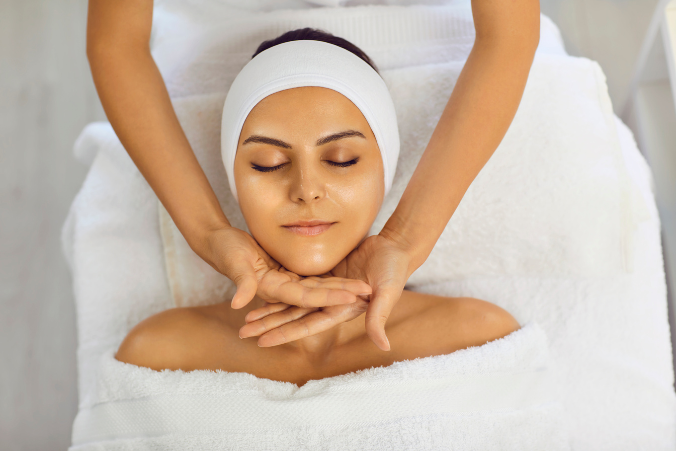 Cosmetology. Facial Massage, Spa Salon. Skin and Body Care. Masseur and Beautician. Facial Beauty Treatment.